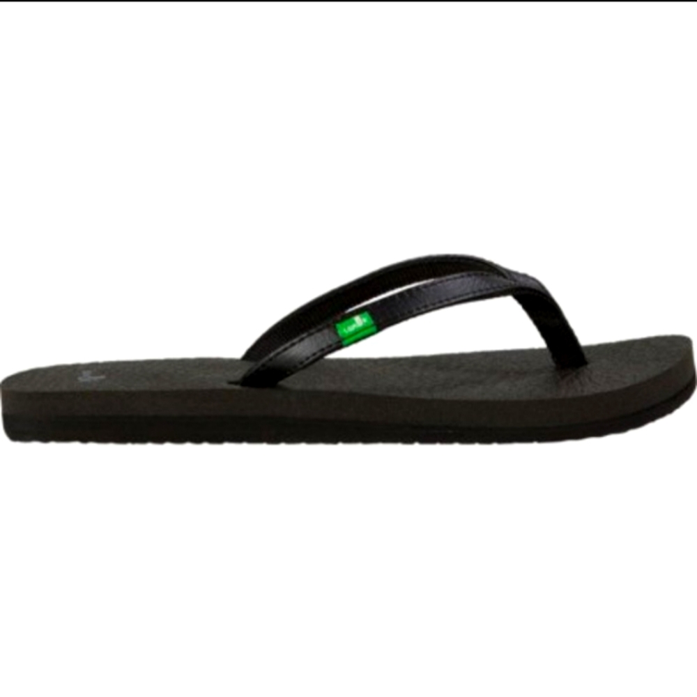 Sanuk Black Yoga Spree Women's Flip Flop Sandals New Size 8